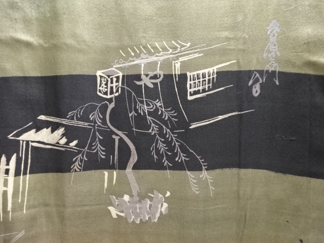 JAPANESE KIMONO / ANTIQUE MENS HAORI / SILK / HOUSE